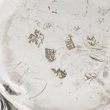 A pair of late 18th-century silver beakers, unknown maker's mark, alderman Alexei Kosirev, Moscow 1791.