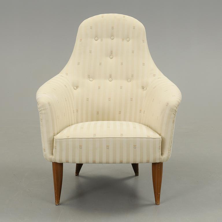 FÅTÖLJ, "Stora Adam" ur Paradiset, Kerstin Hörlin-Holmquist, NKs Triva-serie, formgiven 1958.