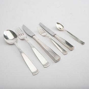 A Swedish 20th century set of 70 pcs of silver cutlery mark of Jacob Ängman/GAB Eskilstuna 1959/1960.Total weight 2518 g.