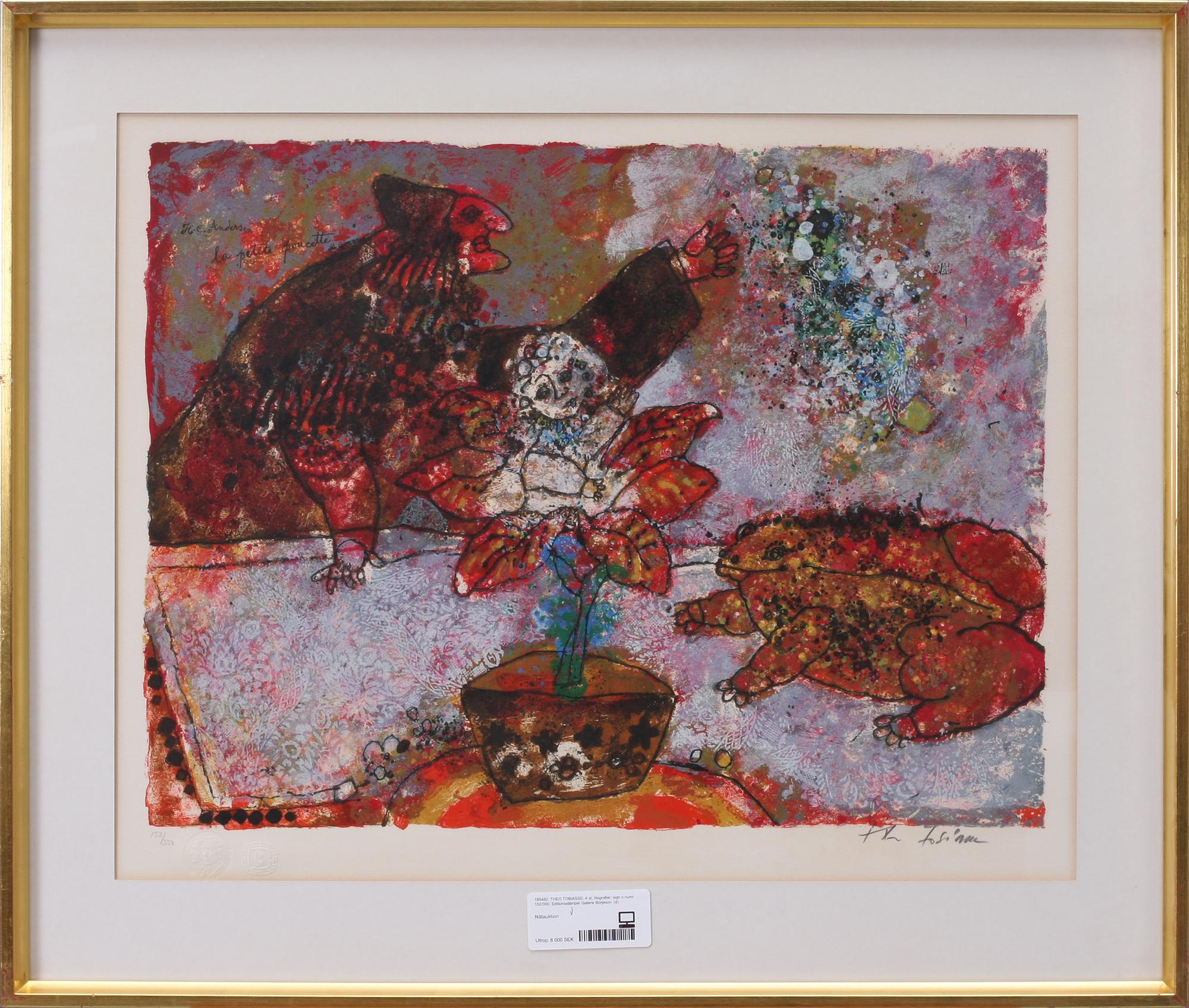 THEO TOBIASSE, litografier, 4 st, sign o numr 152/350. Editionsstämpel Galerie Börjeson.