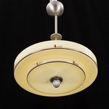 A glass ceiling light, 1920's/30's.