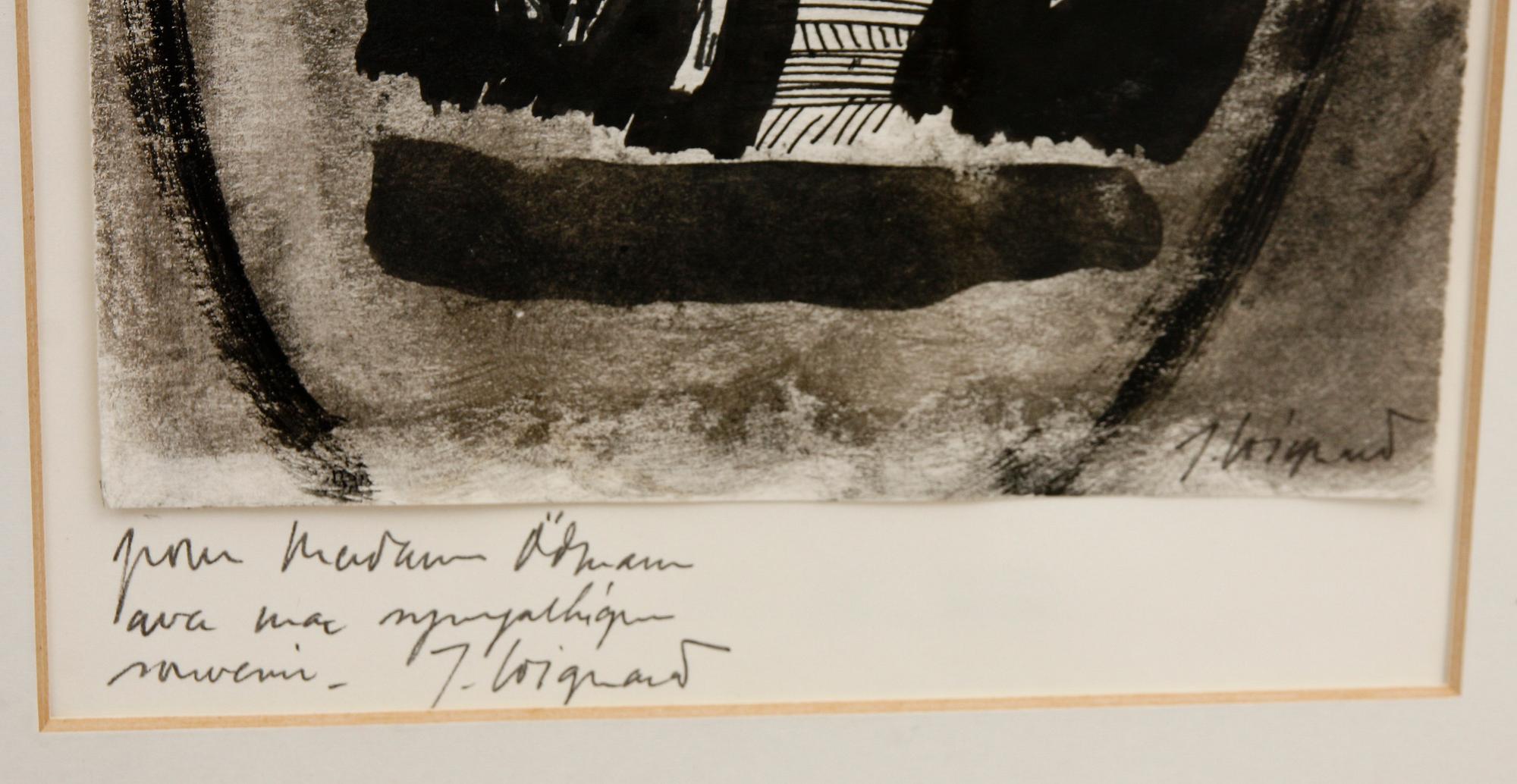 JAMES COIGNARD, gouache, sign samt dedikation.