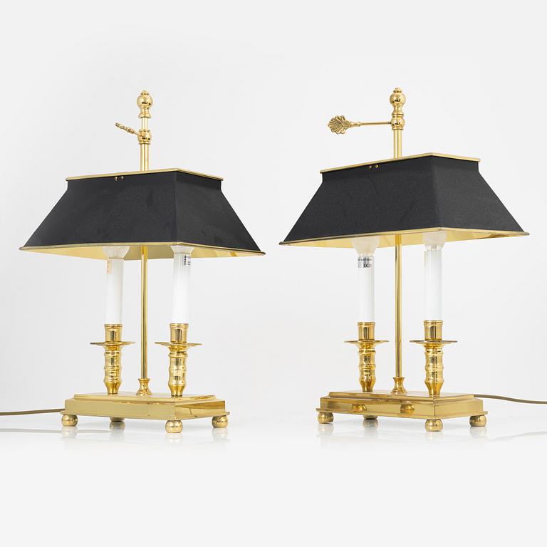 Bordslampor ett par, empirestil, 2000-tal.