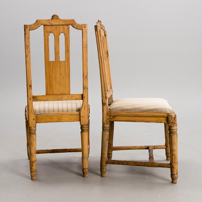 A pair of 18th century Gustavian chairs.