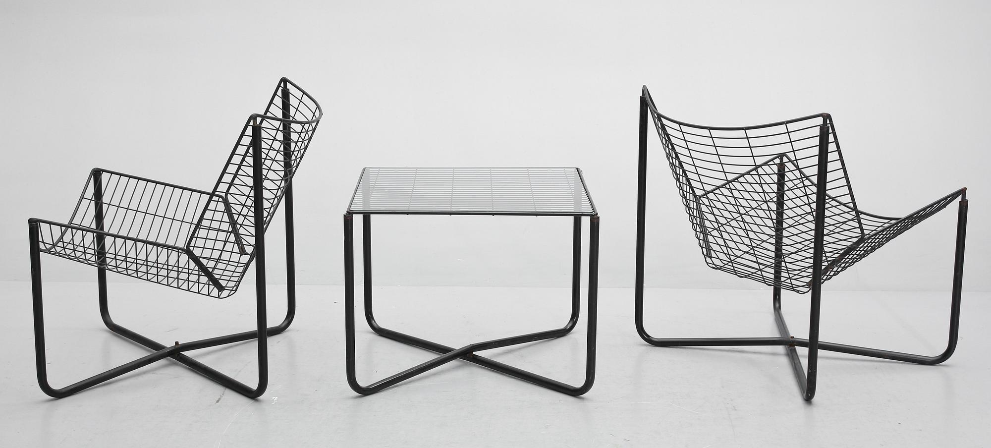 FÅTÖLJER 4 st samt BORD, "Järpen", Niels Gammelgaard, Ikea, formgiven 1983.