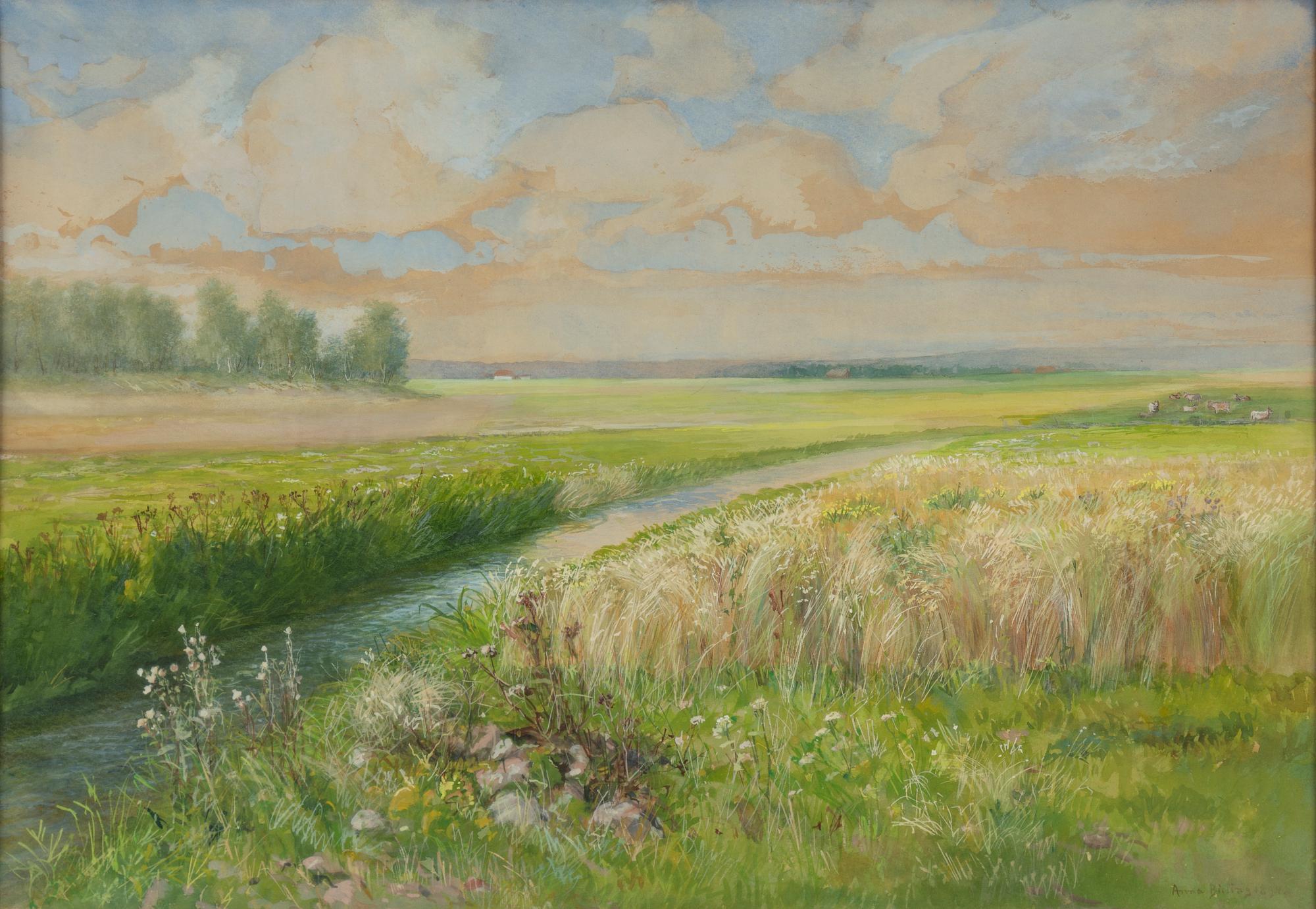 ANNA BILLING, akvarell, signerad och daterad 1894.