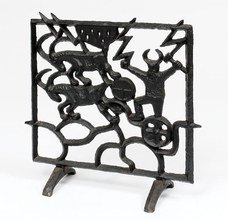 BRASGALLER, Olle Hermansson, Husqvarna Vapenfabriksaktiebolag, gjutjärn.