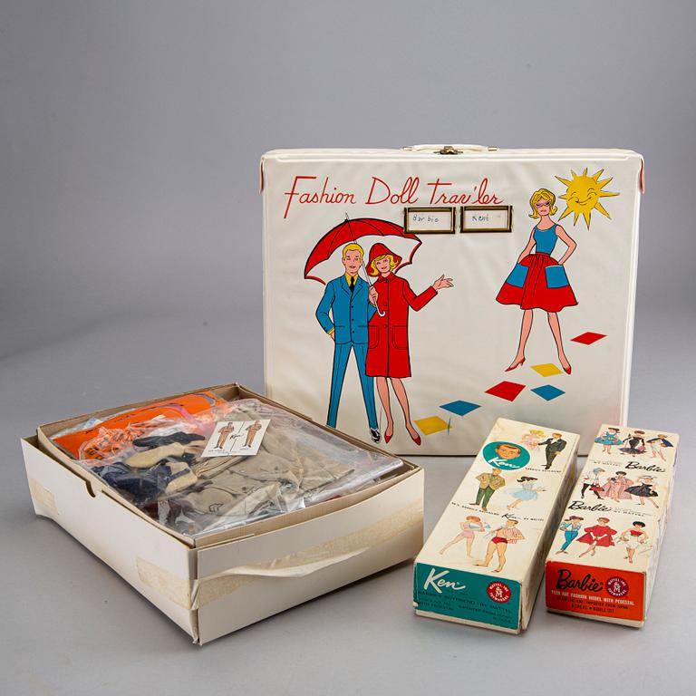 MID-1960s BARBIE, KEN and SKIPPER DOLLS.