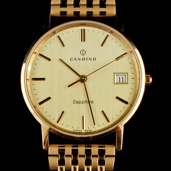 ARMBANDSUR, herr, 18 k guld, Candino, 1900-talets andra hälft.