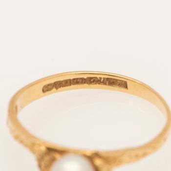 Björn Weckström, ring, 18K med odlad pärla, Lapponia, Finland.