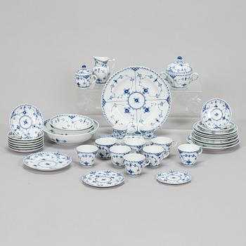 Royal Copenhagen, A 66-piece service "Blue Fluted, Full Lace and Half Lace', Denmark.