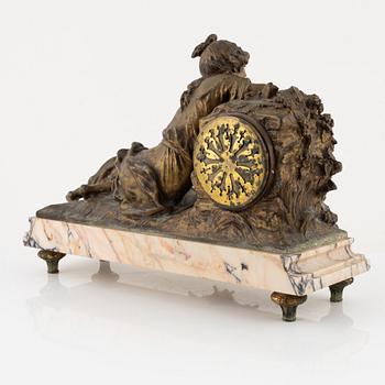 A mantle clock, after Francois and Louis Moreau, France, around 1900.