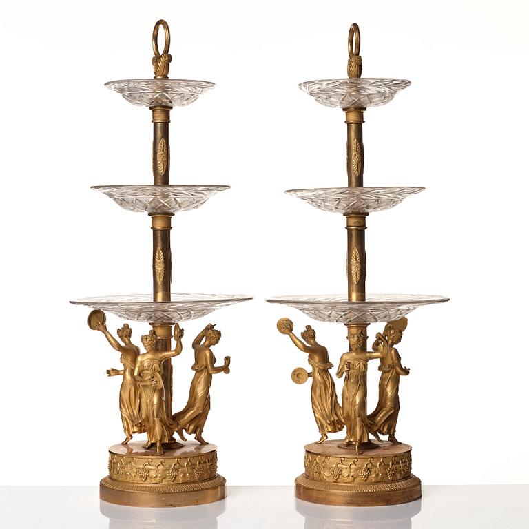BORDSUPPSATSER, ett par, av Pierre Philippe Thomire (1751–1843) Paris, Empire.