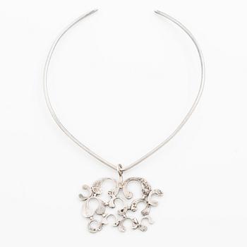 Inga-Britt "Ibe" Dahlquist, Neck ring with pendant, sterling silver,