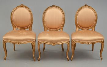 STOLAR, sex stycken, stockholmsarbeten, 1700-talets andra hälft, rokoko/gustavianska.