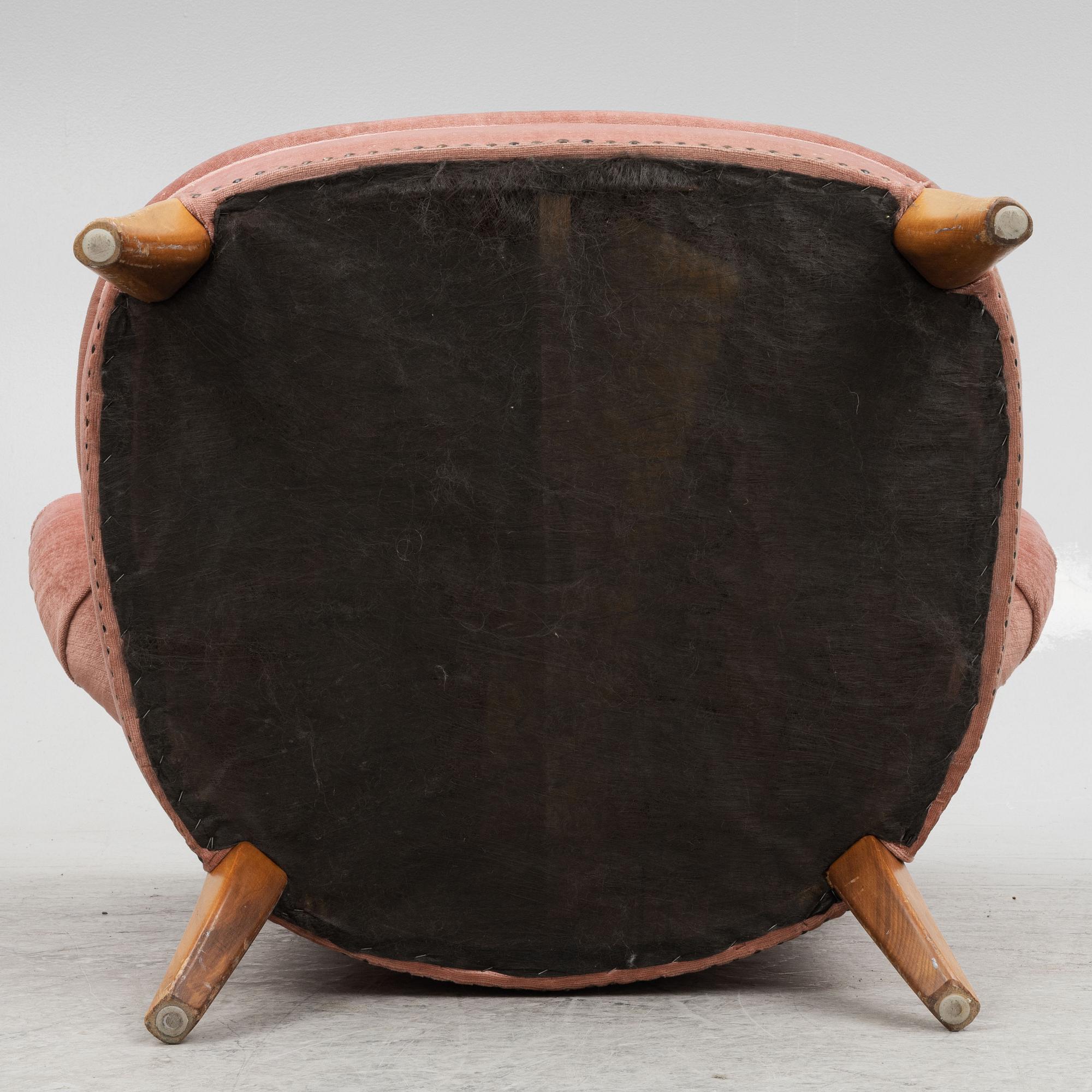 Otto Schulz, a pair of lounge chairs, Jio Möbler, Sweden, mid 20th century.