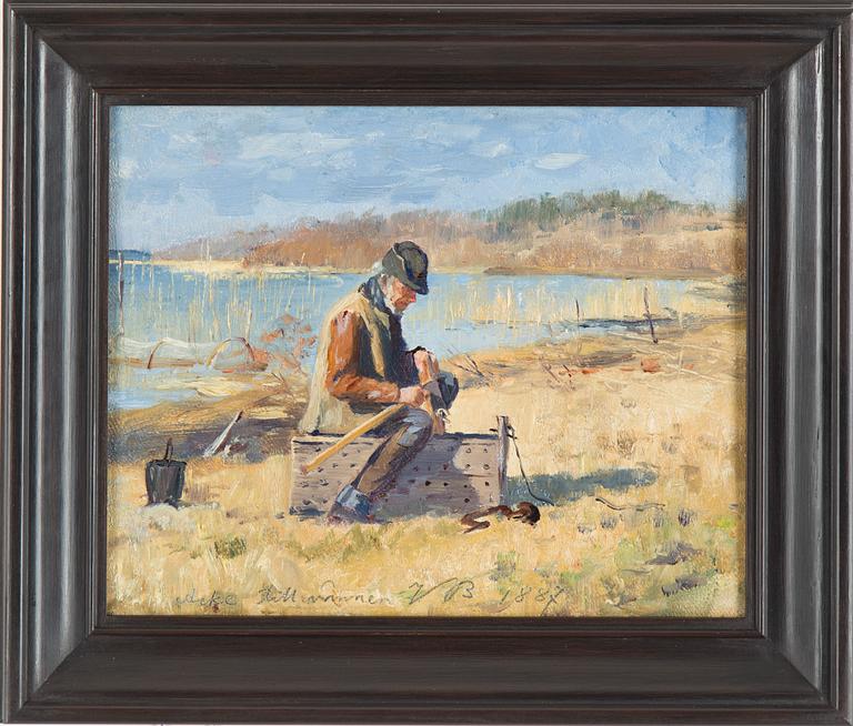 JOHAN AXEL GUSTAV, "J.A.G." ACKE, olja på duk lagd på pannå, sign & daterad m. dedikation: "Acke till vännen VB 1887".