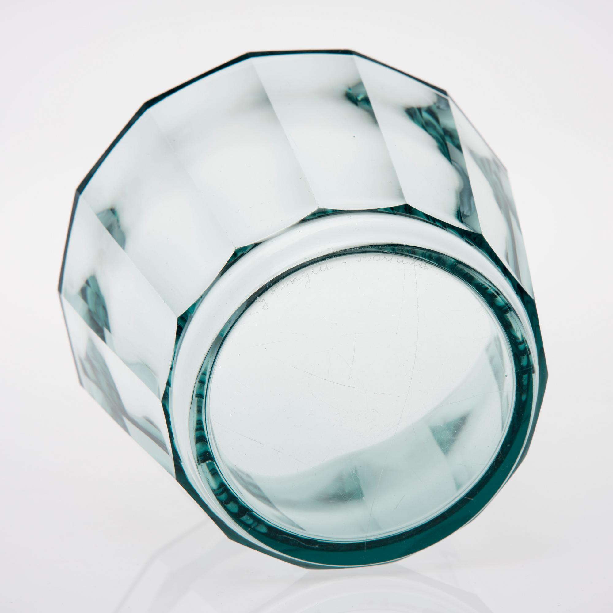 SKÅL, glas, signerad G Hongell, Karhula. 1920/30-tal.
