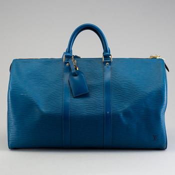 KEEPALL 50 EPI LEATHER TRAVEL BAG.