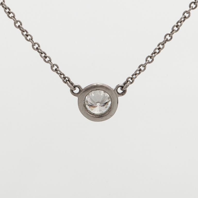 Tiffany & Co, Elsa Peretti, a platinum necklace, "Diamonds by the Yard' with a brilliant-cut diamond.