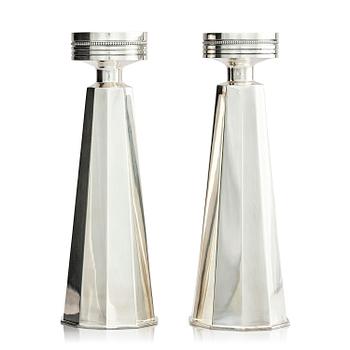 554. Markströms Guldsmeds Ab, a pair of sterling silver candlesticks, Uppsala, Sweden 1967.