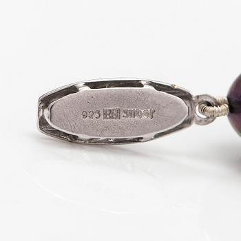 Pärlcollier, odlade pärlor, silver.