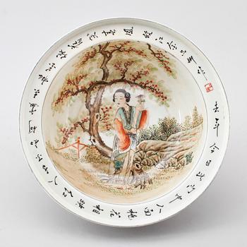 HANDFAT, porslin, Kina, 1900-tal.