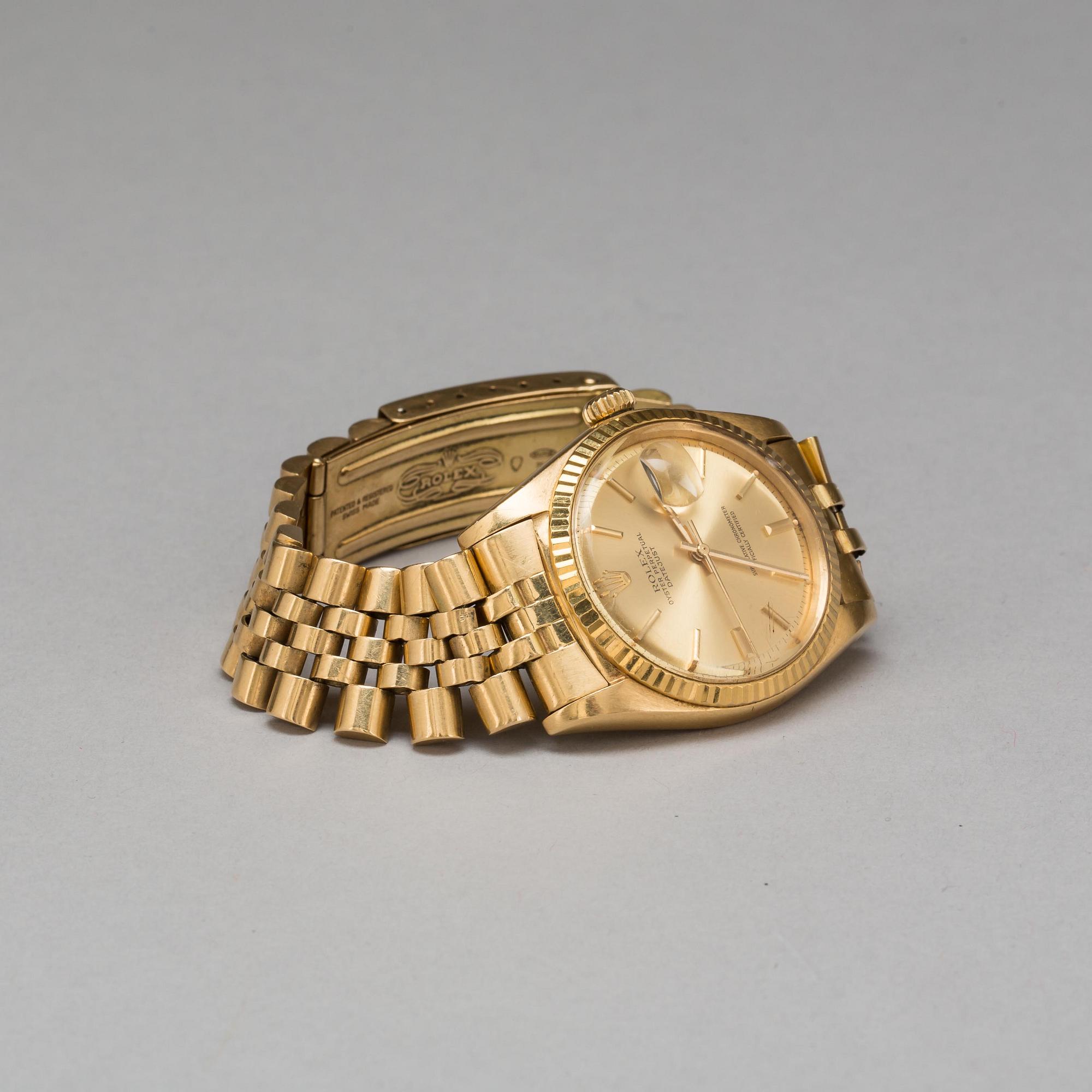 ARMBANDSUR, Rolex, Oyster Perpetual Datejust, 18K guld. 1970-tal.
