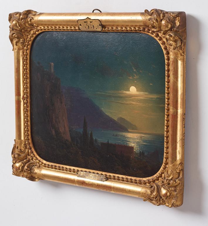 Ivan Constantinovich Aivazovsky, Månsken över Oreanda på Krim med Aiu-Dagh i horisonten.