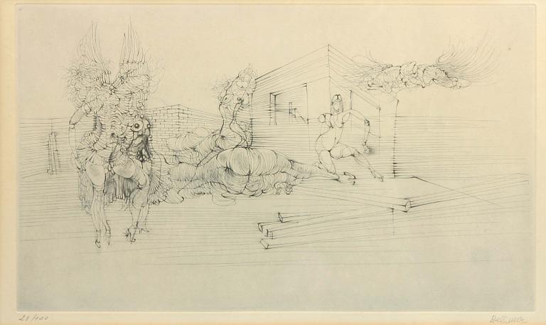 HANS BELLMER, torrnål, sign o numr 28/100.