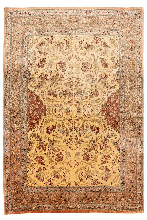 Matta, Old, silk Ghom, ca 188 x 130 cm.