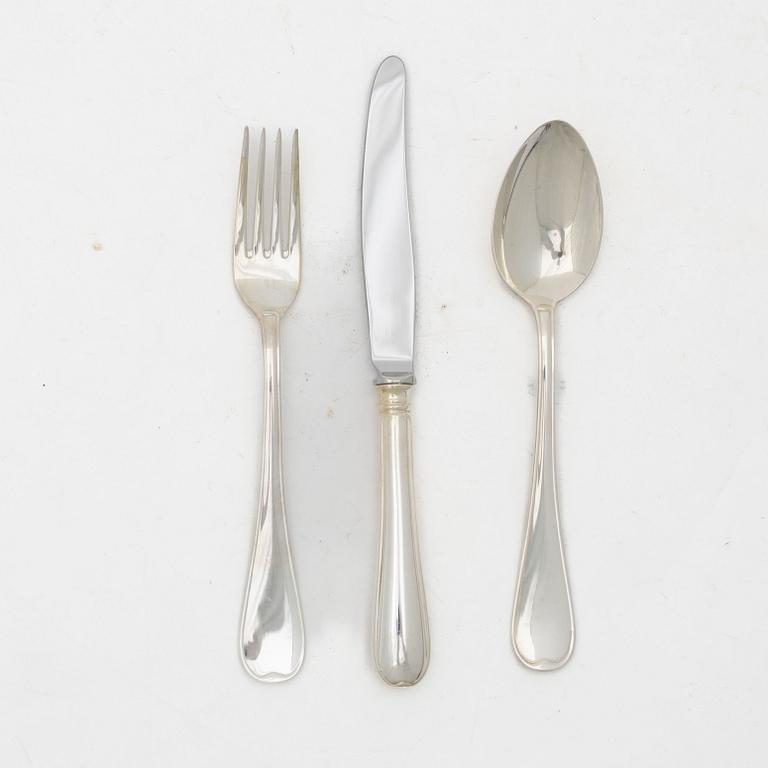 Bestickservis, 24 delar, silver, modell "Svensk rund", GAB, Eskilstuna, 2003-2005.