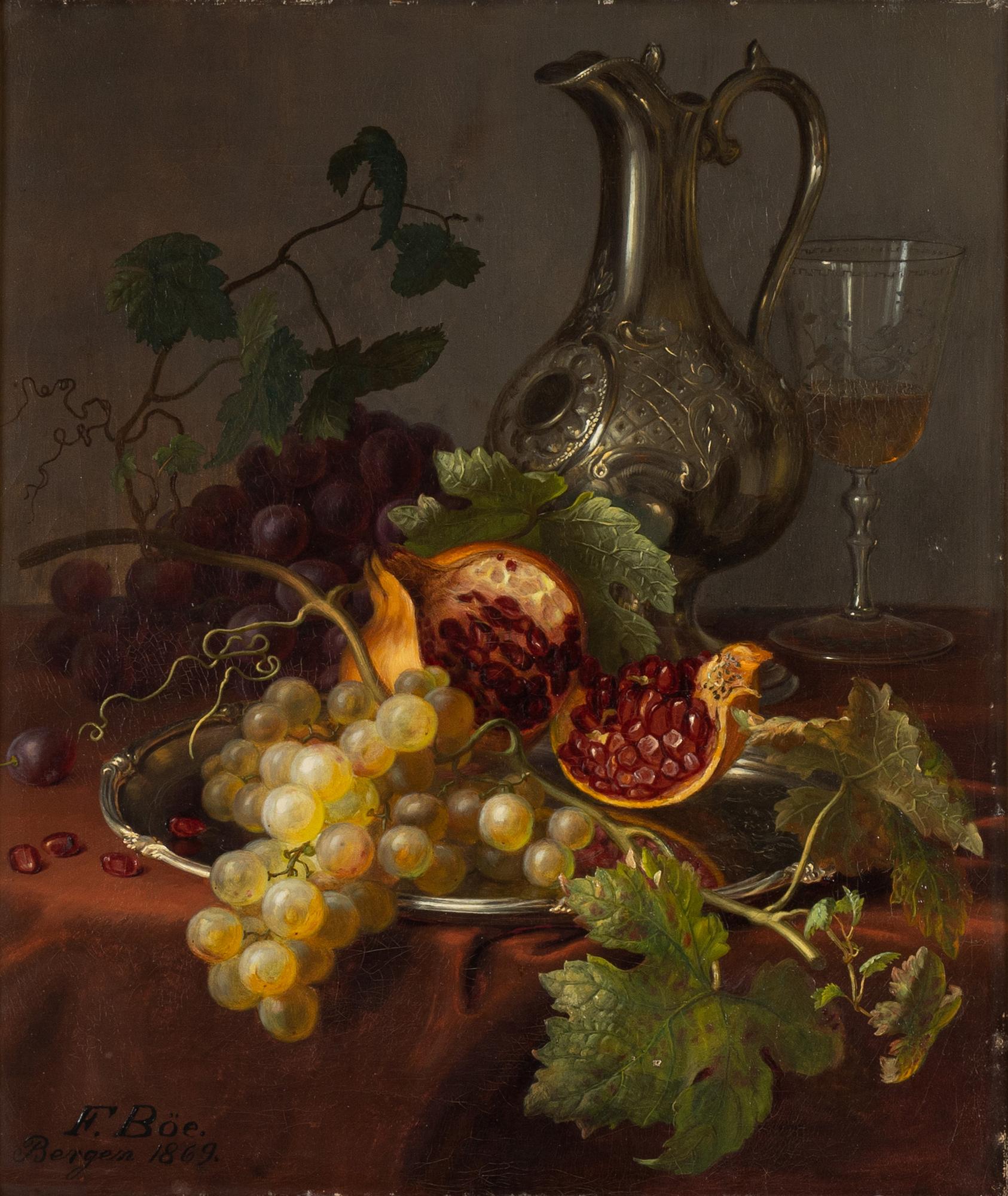 Frants Diderik Böe, oil on canvas, signed and dated Bergen 1869.