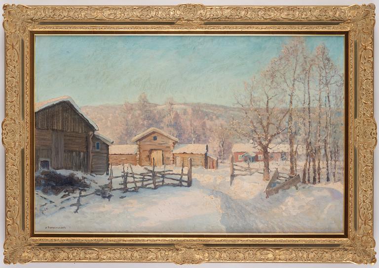 Anshelm Schultzberg, Winter Landscape in Töcksmark.