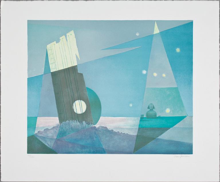 SVEN JONSON, färglitograf. Sign o numr 148/390.