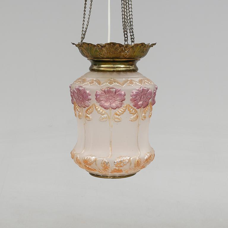 MÅNSKENSAMPEL, glas, omkring år 1900. Höjd ca 30 cm.