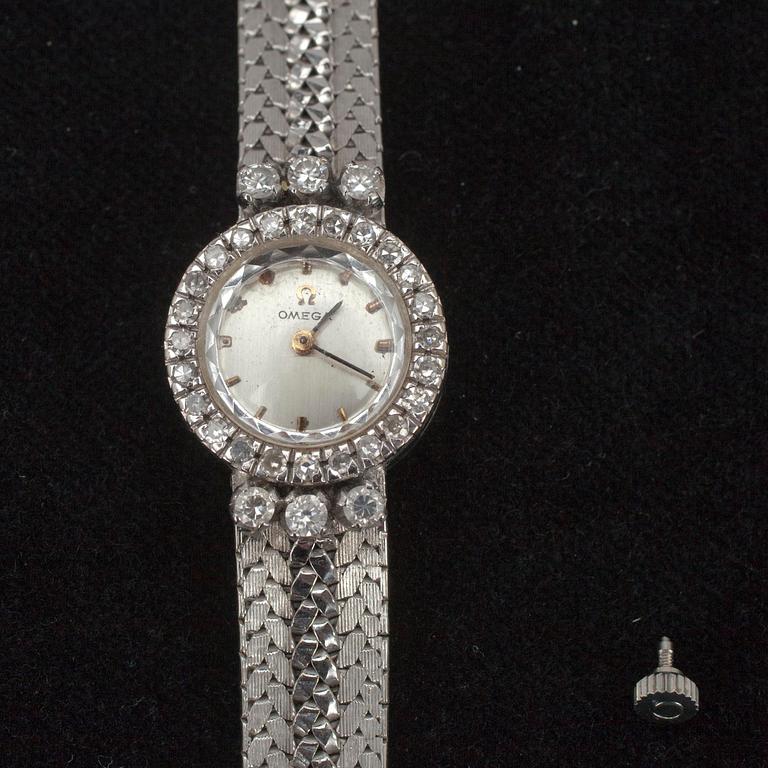 DAMARMBANDSUR, Omega, vitguld 18K med diamanter.