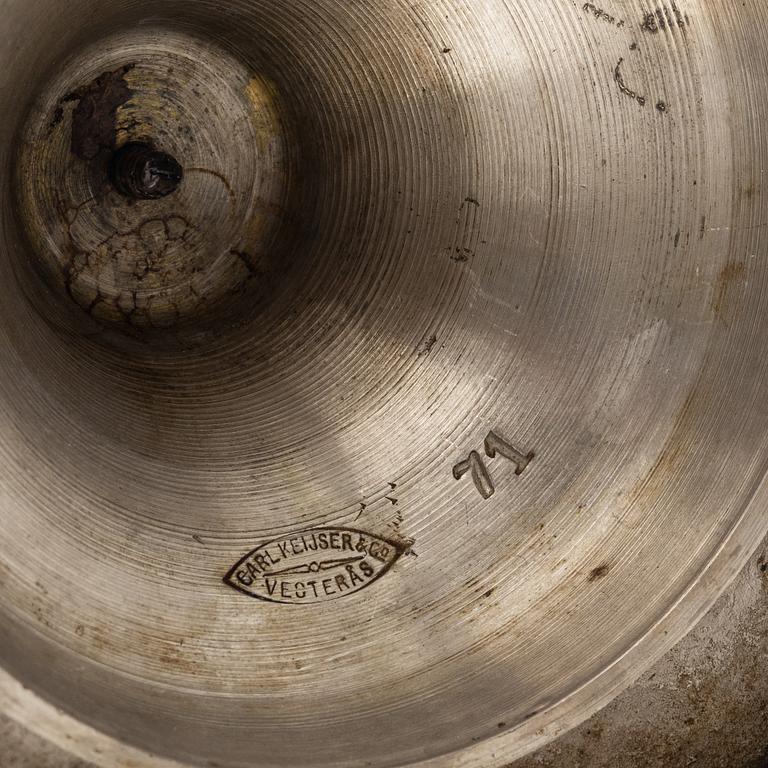 Carl Keijser & Co, a pair of Gustavian style candlesticks, first half of the 20th Century.