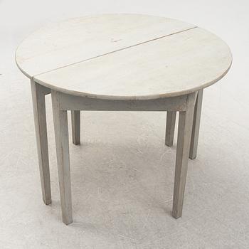 A pair of half circular tables, 19th Century.