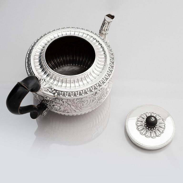 Adolf Zethelius, tekanna, silver, Stockholm 1833.