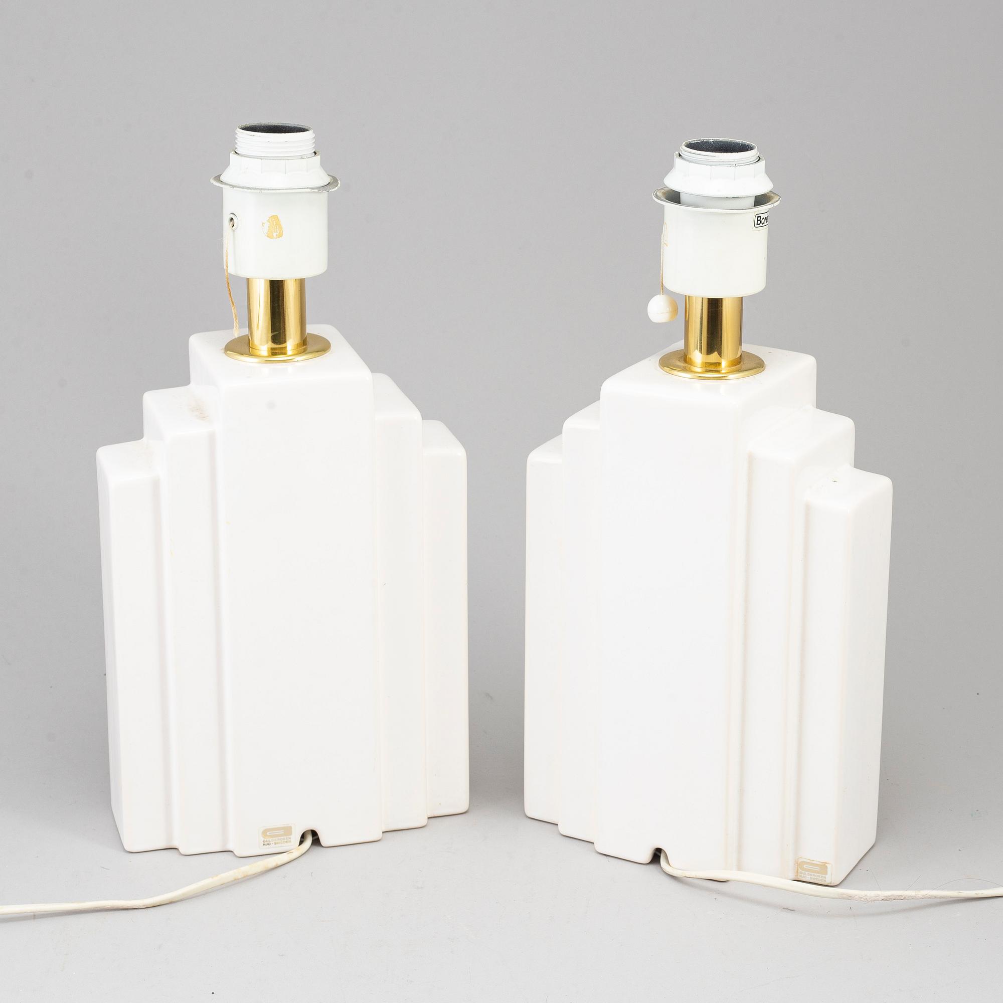 A pair of late 20th Cenutry table lights from Boréns.