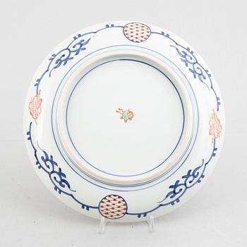 A Japanese 'Black Ship' namtan porcelain dish, Meiji/early 20th century.