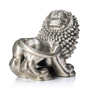 274. Anna Petrus, a pewter sculpture of a lion, Firma Svenskt Tenn, Stockholm, mid-20th century.