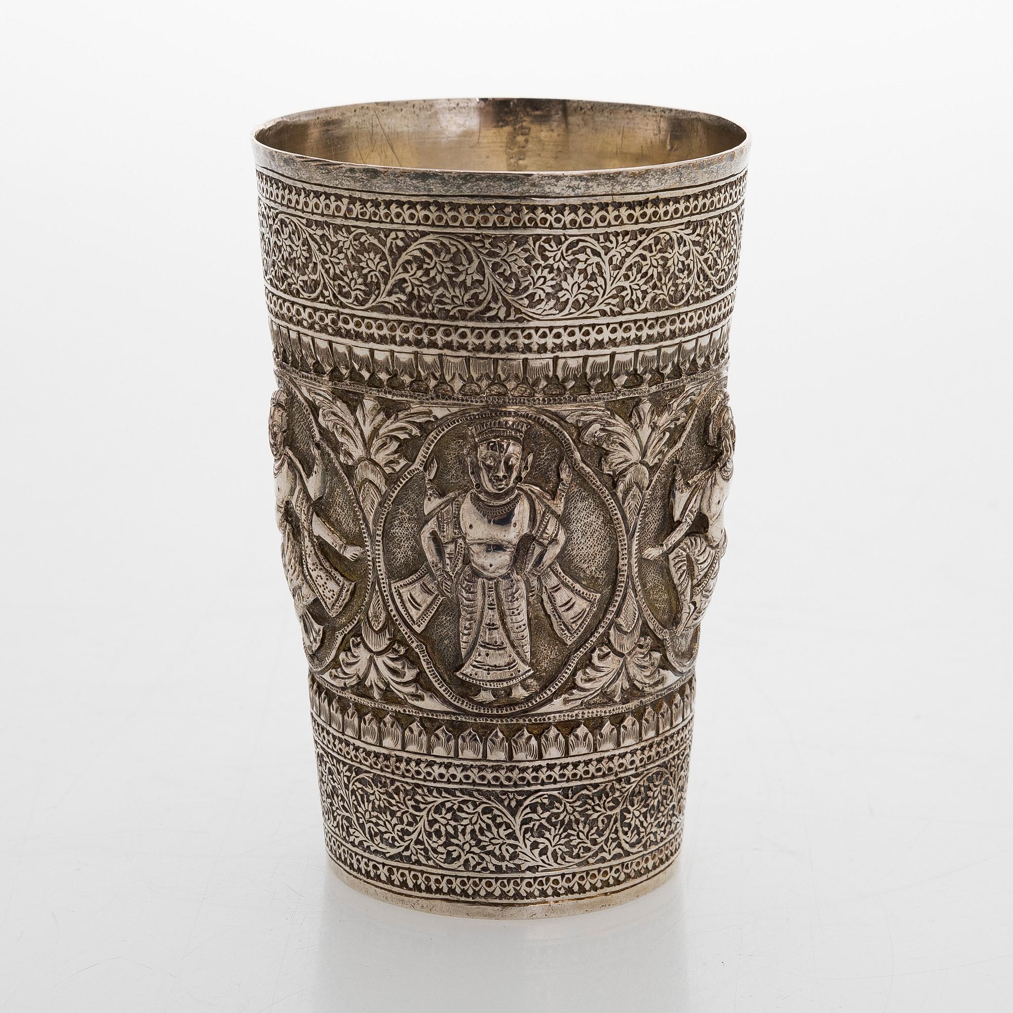 A silver beaker, presumably India, Finnish control marks, Helsinki 1969.