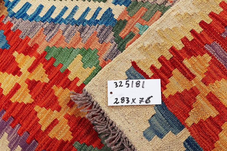 A runner carpet, Kilim, ca 283 x 76 cm.