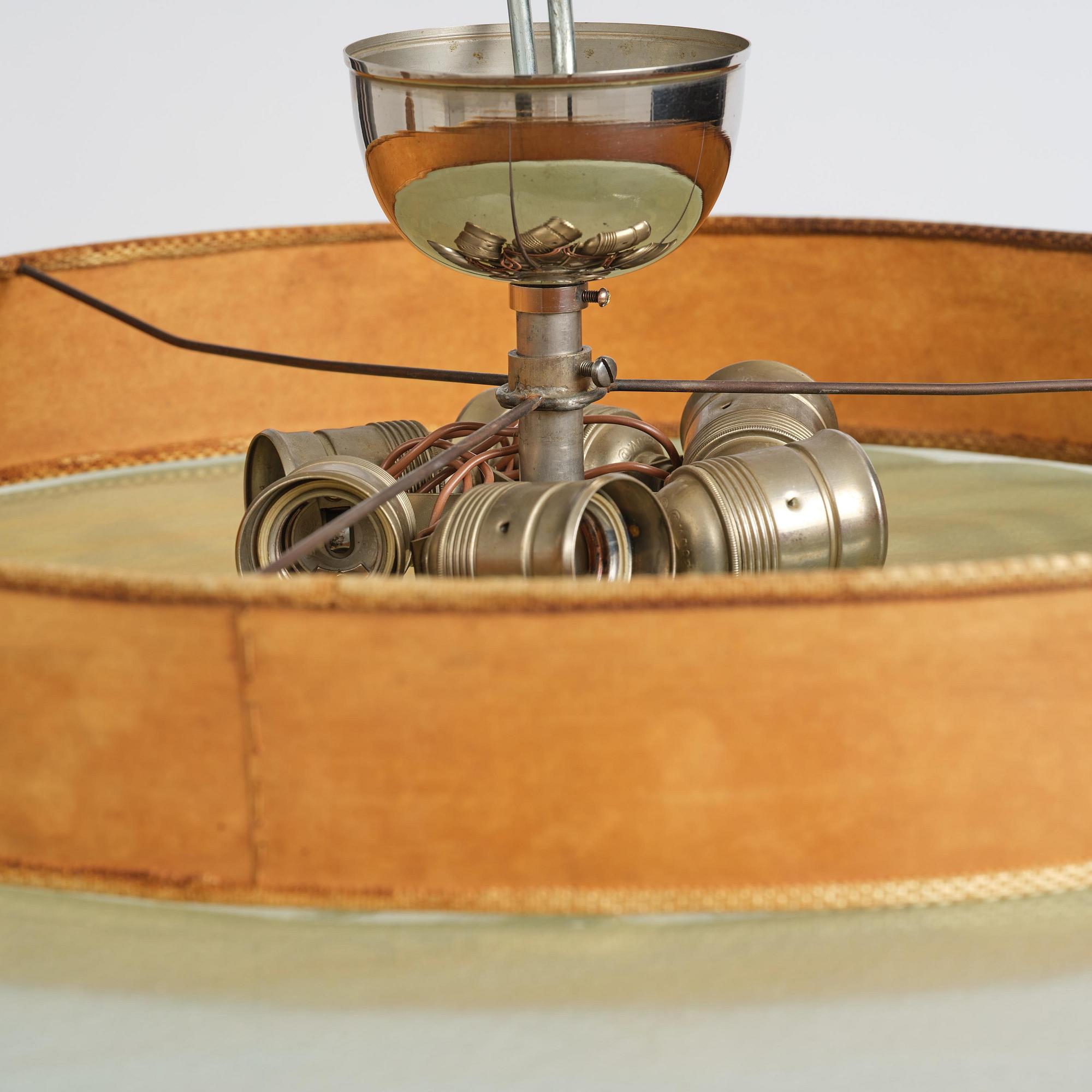 Edward Hald, & Erik Tidstrand, a rare "The 4 Winds" ceiling lamp model "HD 656"/"29679", Orrefors & Nordiska Kompaniet, 1930s.