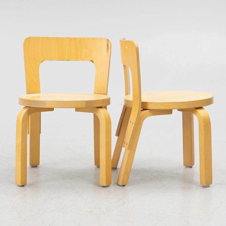 Alvar Aalto, barnstolar, 4 st, Artek, Finland.