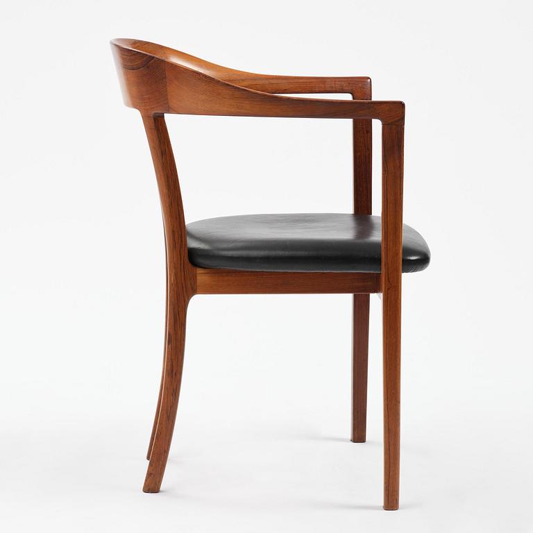 Ole Wanscher, a rosewood armchair, cabinetmaker A.J. Iversen, Denmark, 1950s-60s.