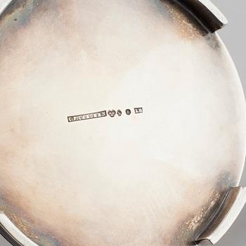 KAFFESERVIS, 3 delar, silver, C F Carlman, Stockholm, 1937 och 1945.