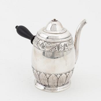 A Danish silver chocolate pot, makers mark of Aage Steffensen, Assay Master mark of CF Heise, Copenhagen 1929.